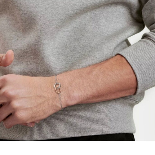 Tiffany & Co Interlocking Circles bracelet in silver and 18K rose gold like new