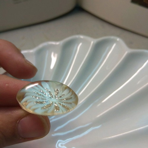 Plastic ring with iridescence no. 8