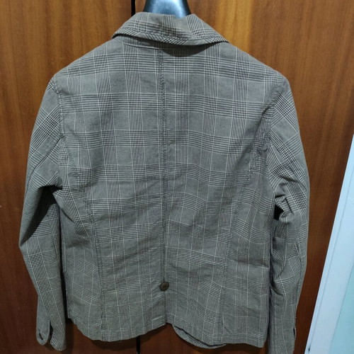 Khaki-gray checked jacket size small used with pockets