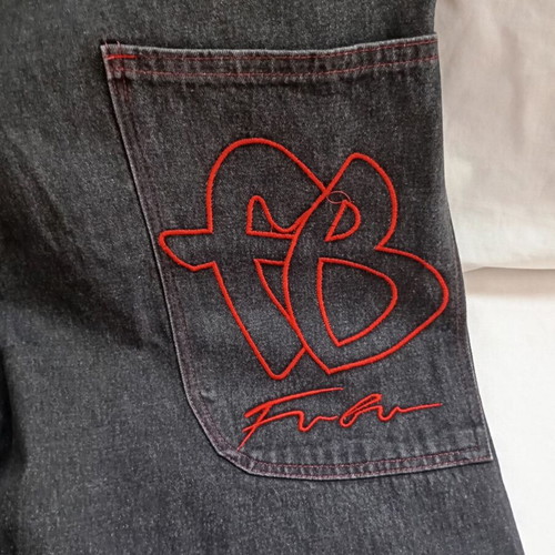 FUBU vintage streetwear jeans black denim used, 3XL