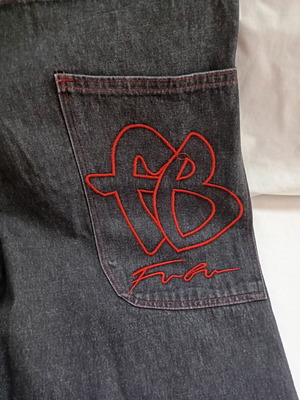 FUBU vintage streetwear jeans black denim used, 3XL