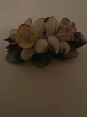 Handmade brooch with flowers like new, multicolored