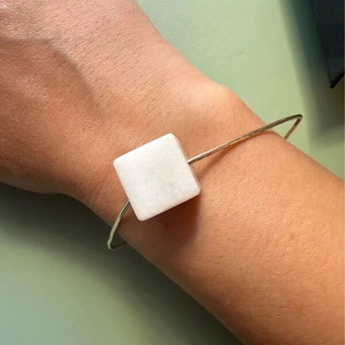 Handmade bracelet used with Tinos marble and metal
