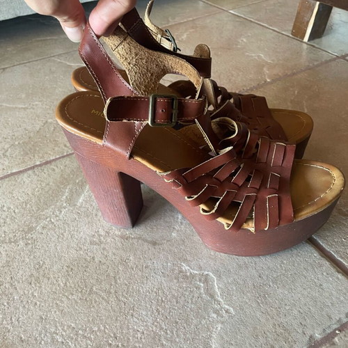 Migato platform sandals like new, size 40, brown with wooden heel