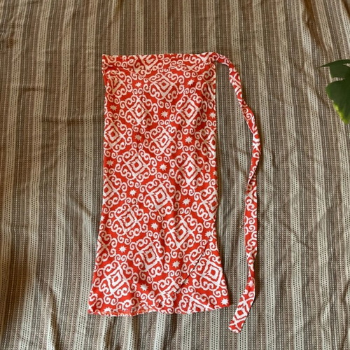 Celestino long skirt like new, cotton, size S-M, white and red