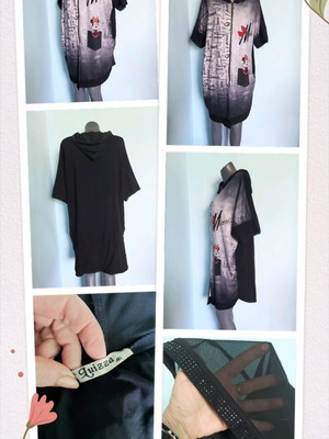 Τουνίκ Luizza fashion plus size σαν καινούργια με κουκούλα και πέτρες 2XL-3XL