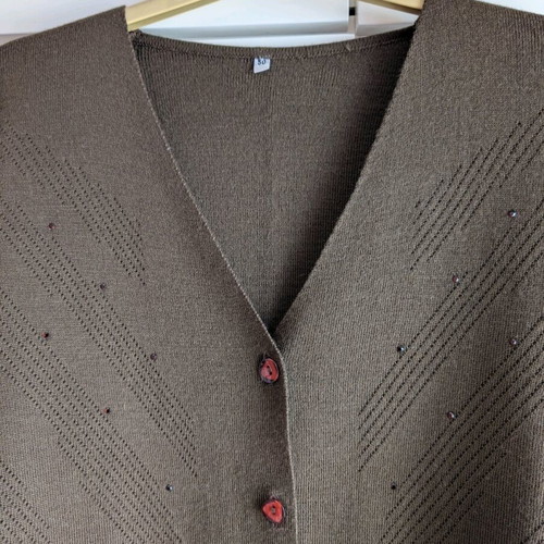 Knitted brown cardigan size M like new Greek tailoring