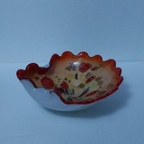 Murano Tutti Frutti Art Glass Bowl Vintage 1950-60s