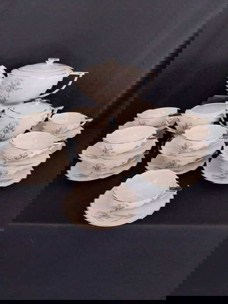 Bohemian σετ Καφέ 25τεμ Bone China Epiag "Iris" Czechoslovakia του 1941-1945 #Α0702