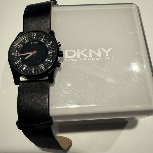 DKNY men's watch black with hands used
