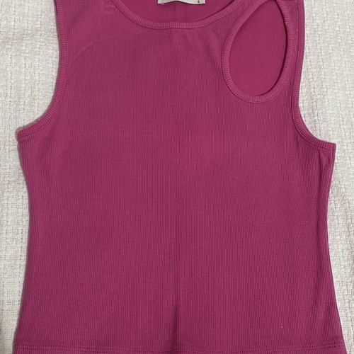 Fuchsia Top with Front Cutout Size S Like New