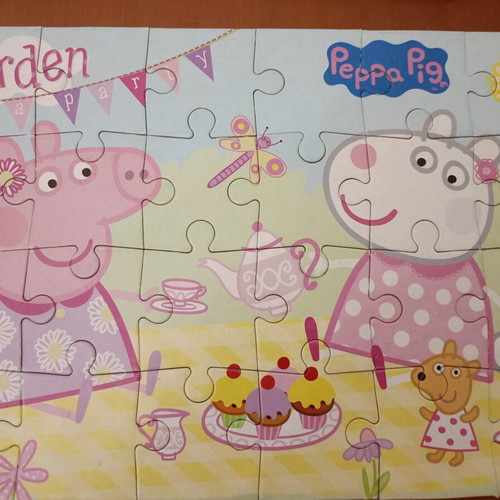Peppa Pig Garden Tea Party puzzle used, 24 pieces