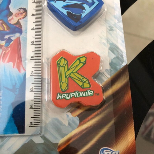 Superman Returns school set new with pencil, ruler, sharpener and 2 erasers