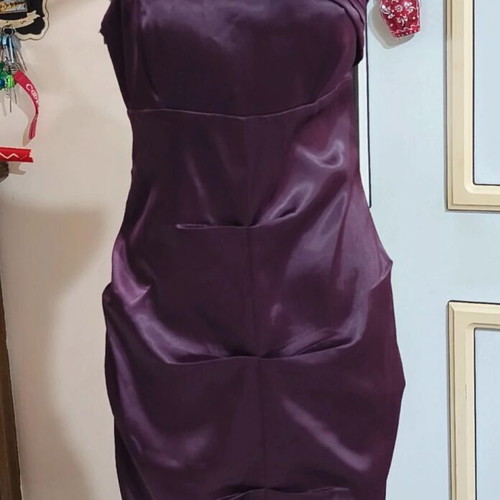 Purple-Melitzani Satin One Shoulder Dress Size S Like New