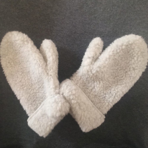 Alwero mittens new, women's light grey wool gloves