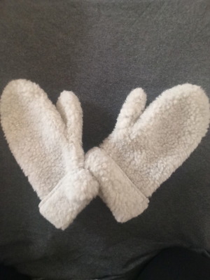 Alwero mittens new, women's light grey wool gloves