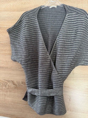 Μπλούζα πλεκτή Massimo Dutti σαν καινούργιο, γκρι με ασημί