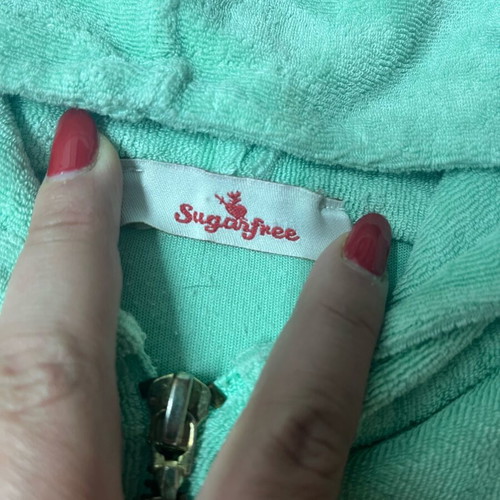 Sugarfree terry dress like new, mint color, for ages 2-3