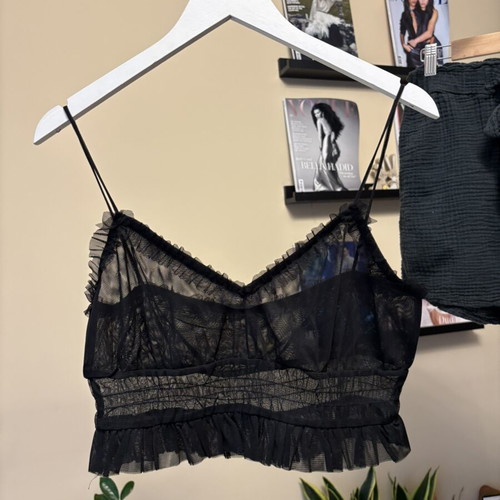 Transparent top black like new, size M