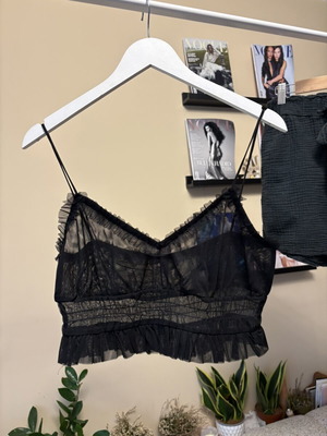 Transparent top black like new, size M