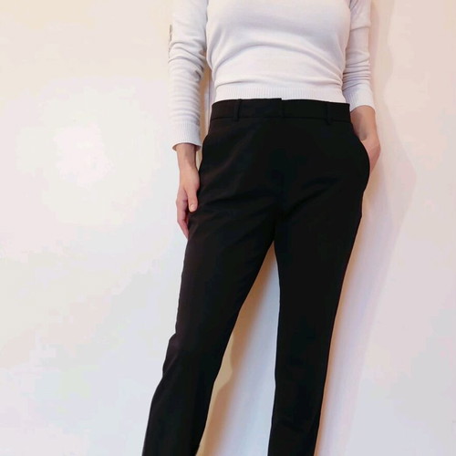 Mango black mid-rise straight pants like new, size M