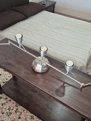 IKEA ceiling track light with 5 adjustable spotlights, used