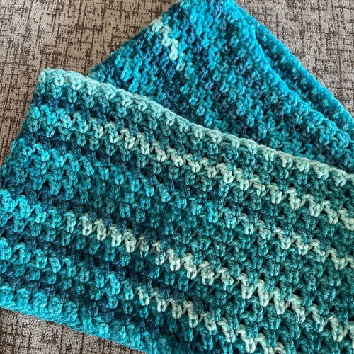 Handmade crocheted neck warmer new in shades of blue