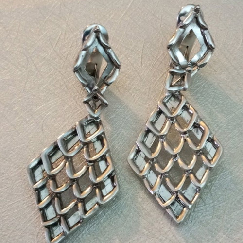Lalaunis A21 925 silver earrings vintage with clips used