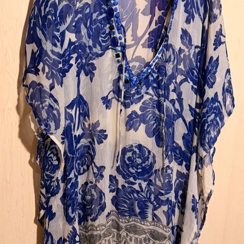 Saldarini 1882 Italy floral kaftan with stones size L like new