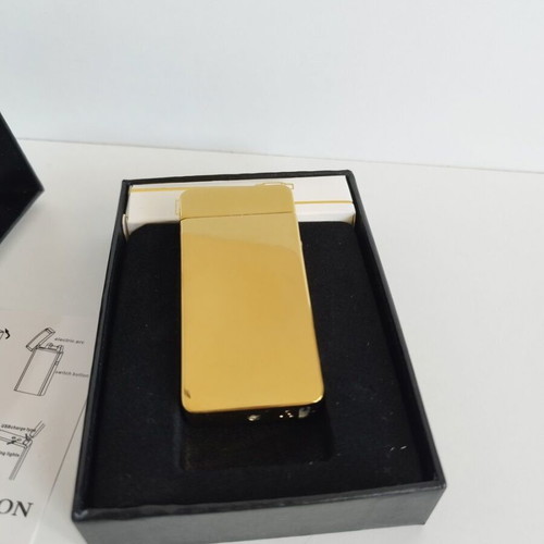 Electric rechargeable lighter gold mirror new