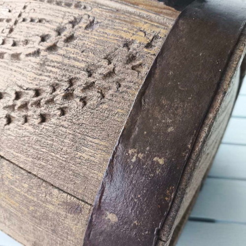 Antique Greek Folk Art Wooden Canteen 1800 used