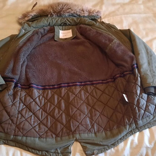 American Star parka used, size S, khaki with fur lining