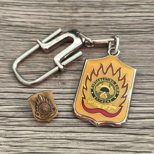 Fire Department Keychain and Pin set like new