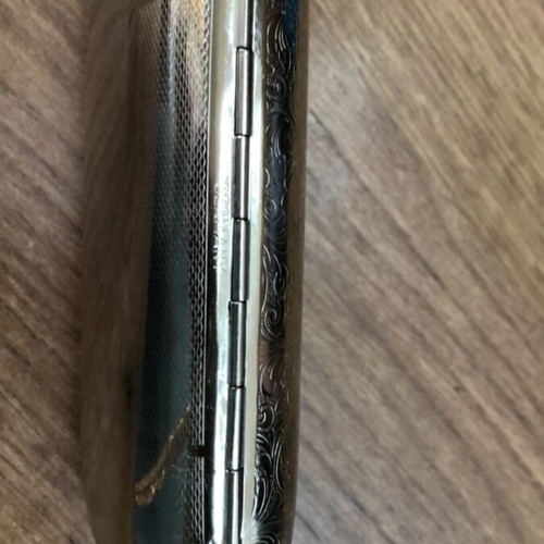 Glasses case like new, German tin silver color