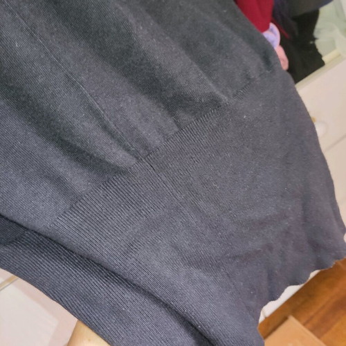 Long-sleeve elastic blouse used, black, size M