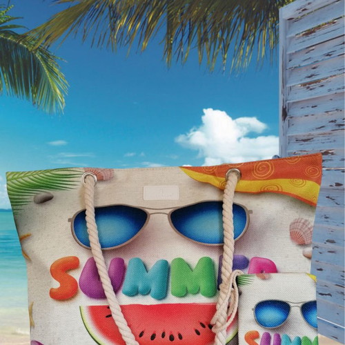 Bag to Bag beach bag new, shoulder type with matching wallet