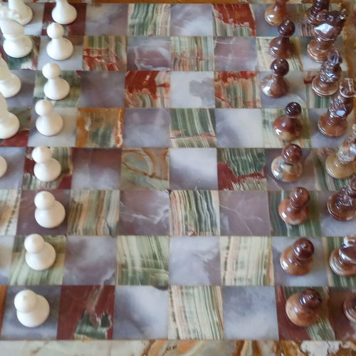 Handmade vintage onyx chess