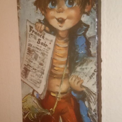Michel Thomas Le Pipi painting like new, Poulbot style