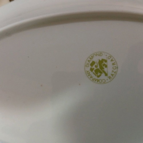 Porcelain fish serving set 6 pieces Company Diamond Razgrad 1980s