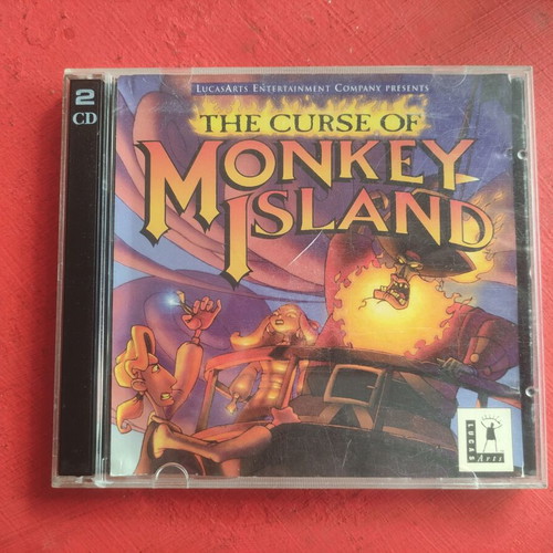 The Curse of The Monkey Island PC game CD used, 2 CDs with jewel case