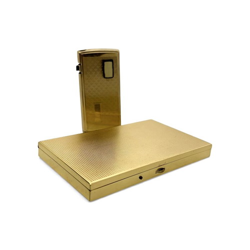 Ronson VARAFLAME electronic gas lighter gold plated like new