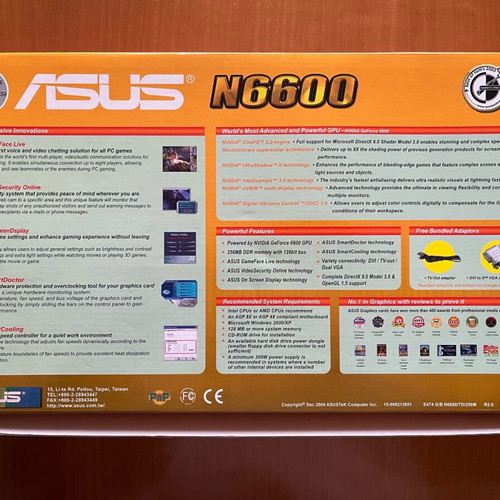 ASUS N6600 graphics card like new with box