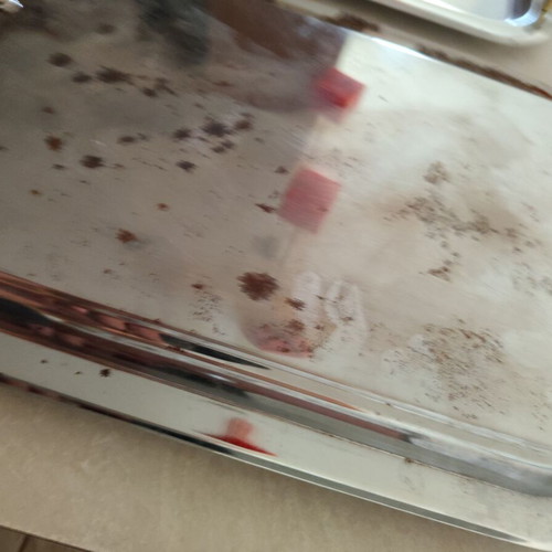 Serving trays, set of 2, chrome plated, different sizes