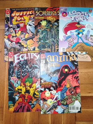 DC Comics bundle with Justice Society 8, Sovereign Seven 1, Looney Tunes 170, Eclipso 4, Anima 13