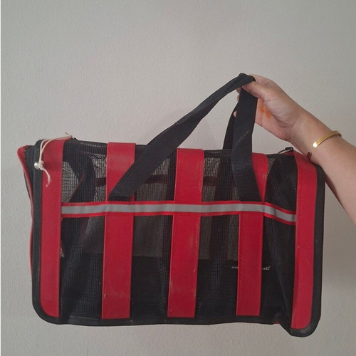 Pet carrier bag red and black, very good condition