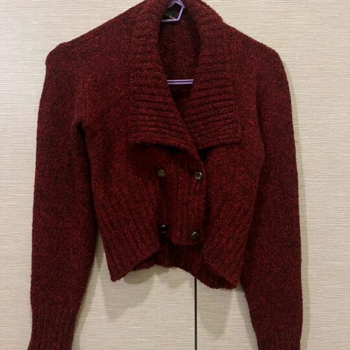 Nouveau knitted cardigan like new, burgundy, size S