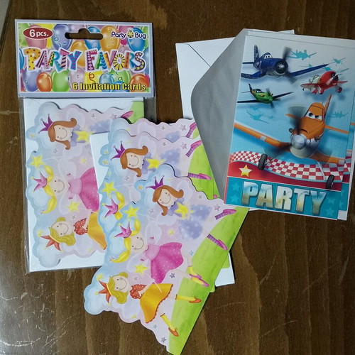Invitation cards for kids party new, pack of 11 with envelopes