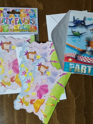 Invitation cards for kids party new, pack of 11 with envelopes