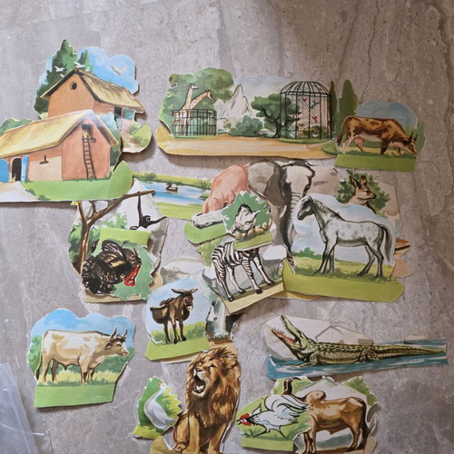Animal cut outs used, vintage 1970s papercraft
