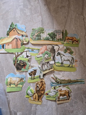 Animal cut outs used, vintage 1970s papercraft